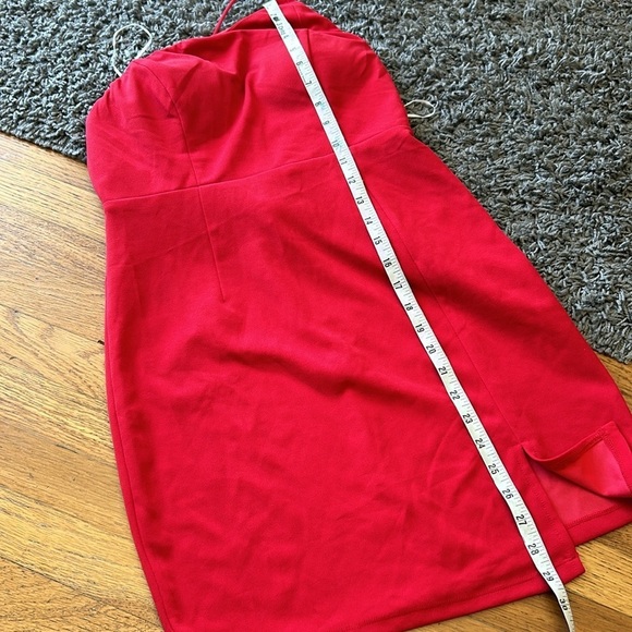 NWOT Princess Polly Priya Red One Shoulder Strap Slit Mini Dress Size 8 - Picture 15 of 15